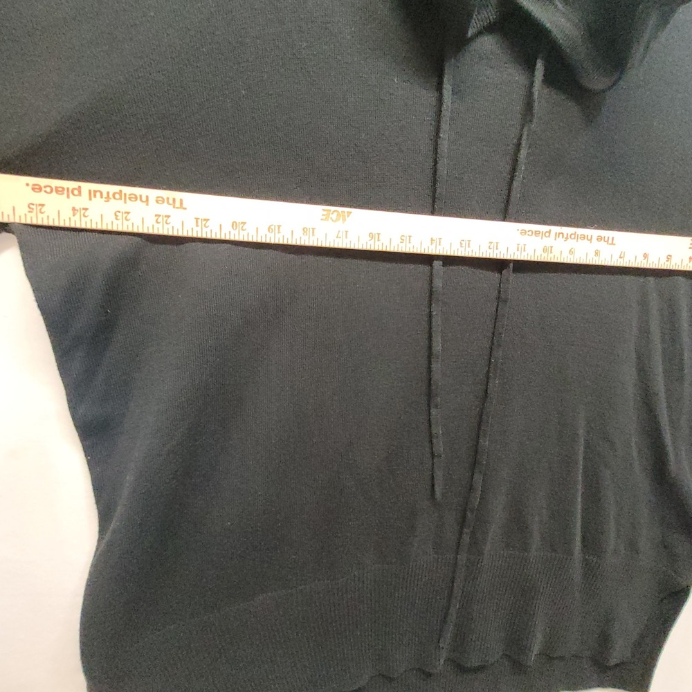 Gap Body Womens Large Black Hoodie Sweater Relaxed Fit High-Low Hem Mixed Knits - Picture 10 of 15